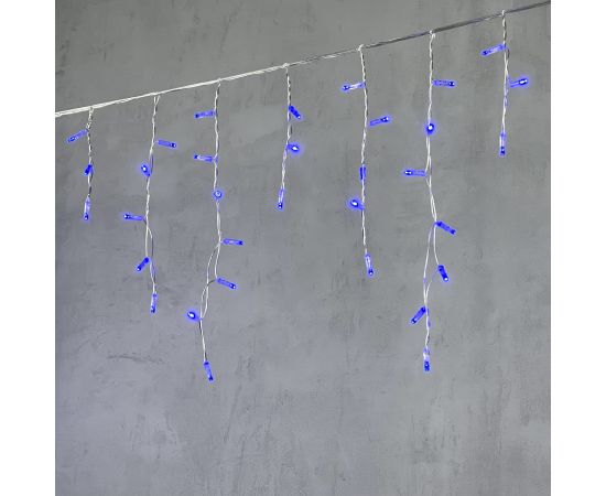 Гирлянда Бахрома с Колпачком 3,1 x 0,5 м Синяя 220В, 120 LED, Провод Прозрачный ПВХ, IP65