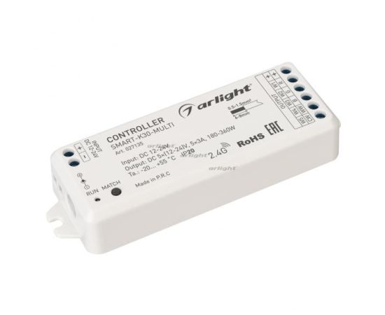 Контроллер SMART-K30-MULTI (12-24V, 5x3A, RGB-MIX, 2.4G)