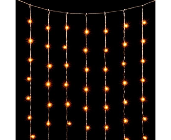 Гирлянда Занавес 2 x 2 м Желтый 220В, 400 LED, Провод Прозрачный ПВХ, IP20