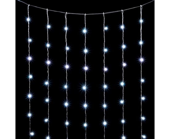 Гирлянда Занавес 2 x 2 м Белый 220В, 400 LED, Провод Прозрачный ПВХ, IP20