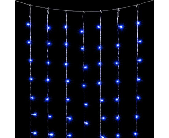 Гирлянда Занавес 2 x 3 м Синий 220В, 600 LED, Провод Прозрачный ПВХ, IP20