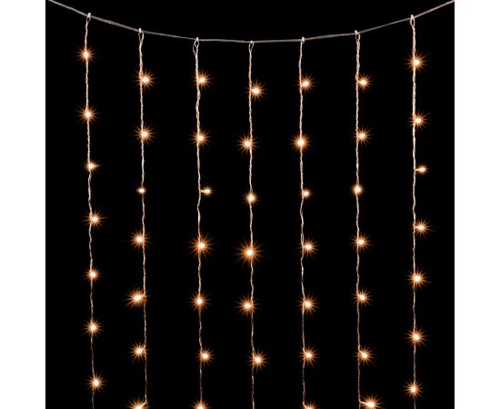 Гирлянда Занавес 2 x 3 м Тепло-Белый 220В, 600 LED, Провод Прозрачный ПВХ, IP20