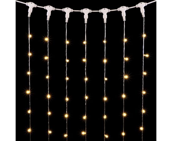Гирлянда Занавес с Колпачком 1 x 6 м Тепло-Белый 220В, 600 LED, Провод Прозрачный ПВХ, IP65