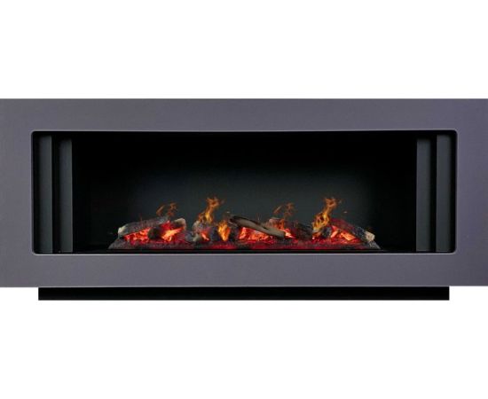 Каминокомплект Line SFT - Серый графит с черным с очагом Design L1000RF 3D PS/LOG