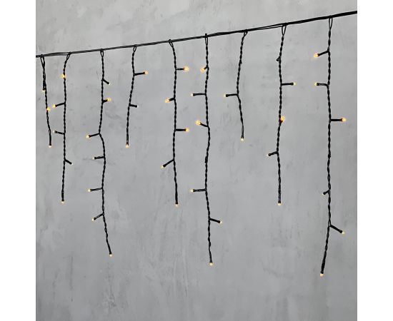 Гирлянда Бахрома 3,1 x 0,5 м Желтая 220В, 150 LED, Провод Черный ПВХ, IP54