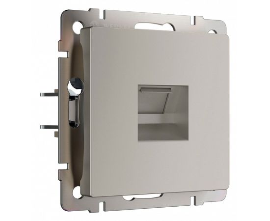 Розетка Ethernet RJ-45 и со шторками, без рамки Werkel дымчатый W1281004
