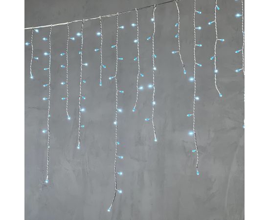 Гирлянда Бахрома 5 x 0,9 м Небесно-Голубая 220В, 348 LED, Провод Прозрачный Силикон, IP65