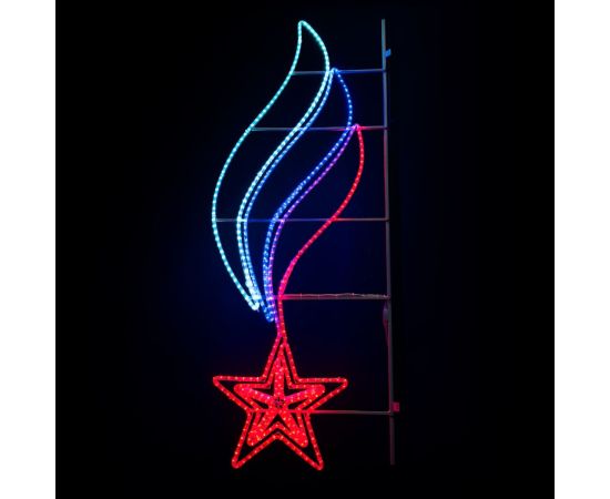 Светодиодная Консоль Звезда с Российским Флагом 60 х 200 см, Триколор, 220В LTC