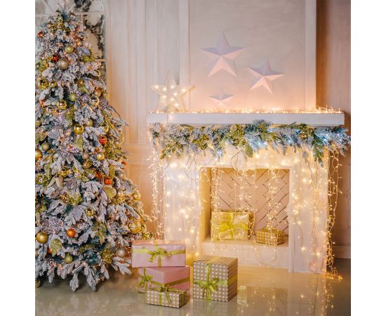 Гирлянда бахрома 64 LED, 1,8м, белый
