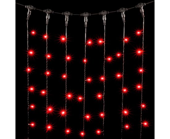 Гирлянда Занавес 2 x 2 м Красный 220В, 400 LED, Провод Черный ПВХ, IP54