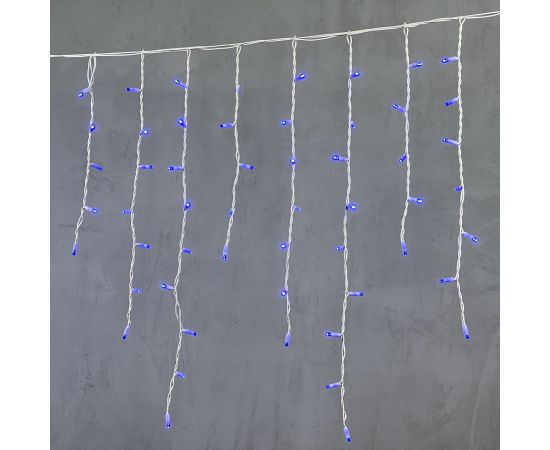 Гирлянда LTC Бахрома 3,2 х 0,9 м Синяя, 168 LED, Белый Провод Каучук, IP65