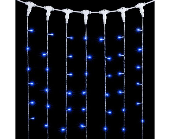Гирлянда Занавес 1 x 9 м Синий 220В, 900 LED, Провод Прозрачный ПВХ, IP54