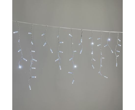 Гирлянда бахрома 3,1 x 0,5 м белая 220В, 120 LED, Провод белый Каучук 2,3мм, IP65 LTC