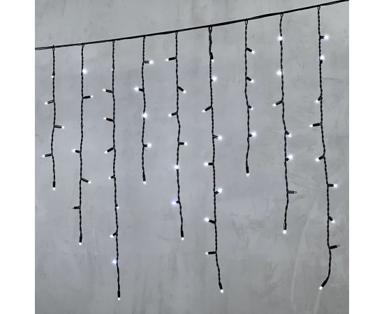 Гирлянда LTC Бахрома 3,2 x 0,9 м Белая с Мерцанием Белого Диода 220В, 168 LED