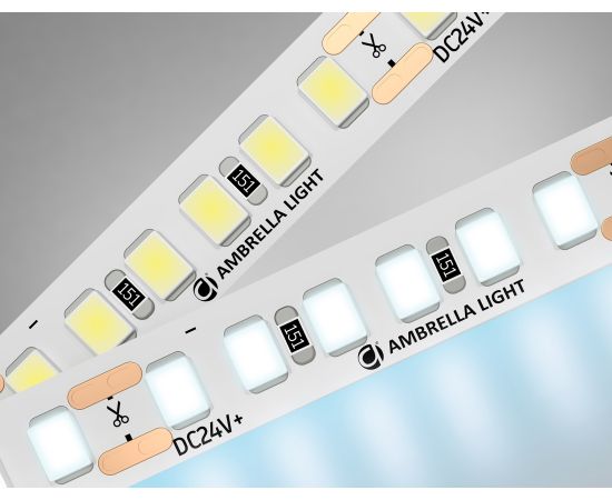 Светодиодная лента GS3213 2835 180Led /14.4W m/ 24V IP20 6500K 5m (2 конт.) Ambrella Light GS ILLUMINATION