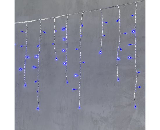 Гирлянда Бахрома 4,9 x 0,5 м Синяя 220В, 240 LED, Провод Прозрачный ПВХ, IP54