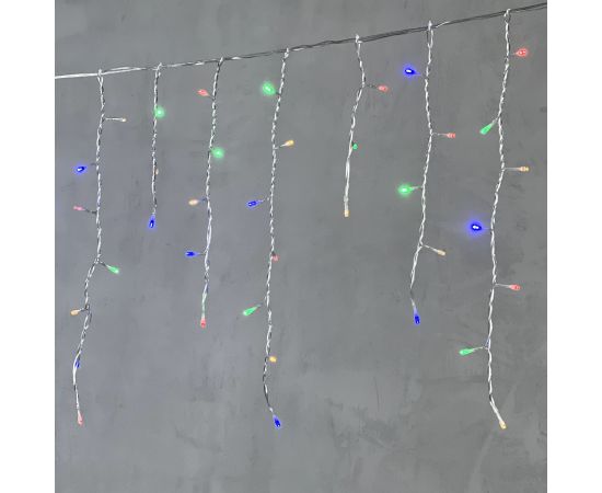 Гирлянда Бахрома 3,1 x 0,5 м Разноцветная 220В, 150 LED, Провод Прозрачный ПВХ, IP54