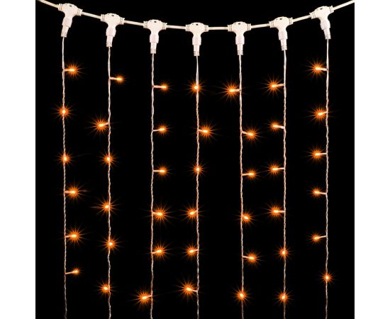 Гирлянда Занавес 2 x 2 м Желтый 220В, 400 LED, Провод Прозрачный ПВХ, IP54