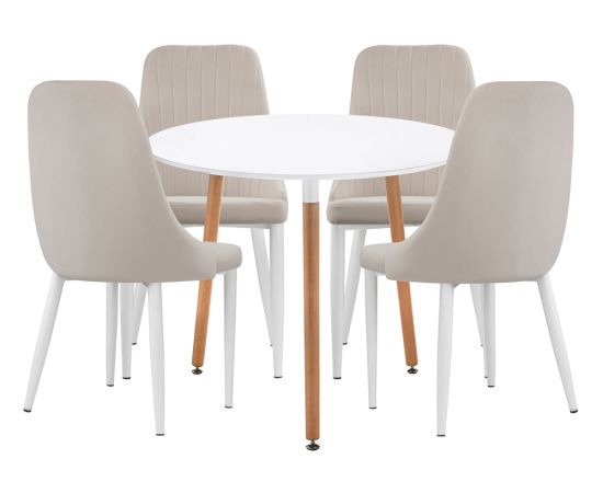 Обеденная группа Уин 90 white / beige