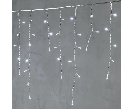 Гирлянда Бахрома 4,9 x 0,5 м Белая 220В, 240 LED, Провод Прозрачный ПВХ, IP54
