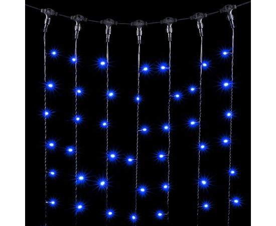 Гирлянда Занавес 2 x 2 м Синий 220В, 400 LED, Провод Черный ПВХ, IP54