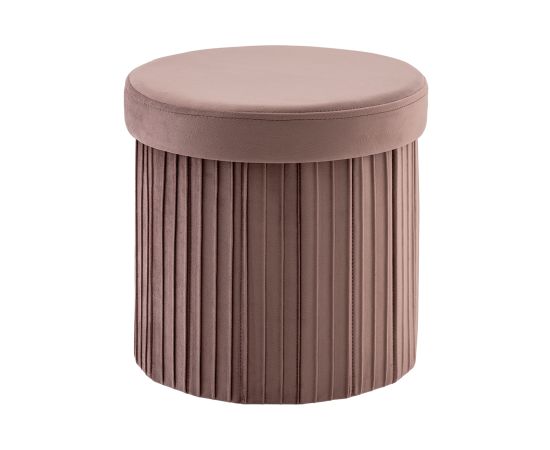 Пуф складной с ящиком Store Round пыльно-розовый