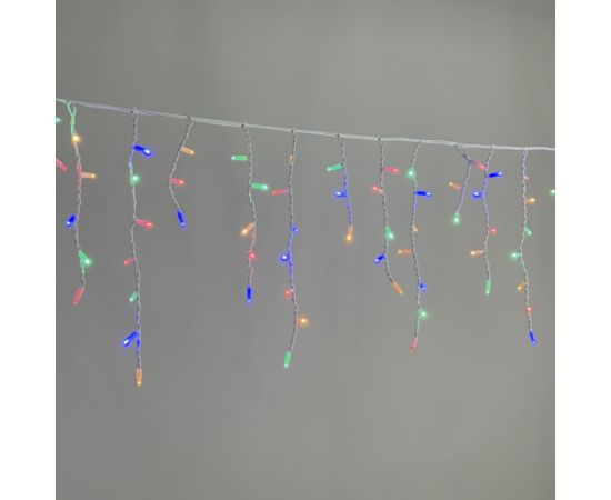 Гирлянда бахрома 3,1 x 0,5 м Разноцветная 220В, 120 LED, Провод белый Каучук, IP65 LTC