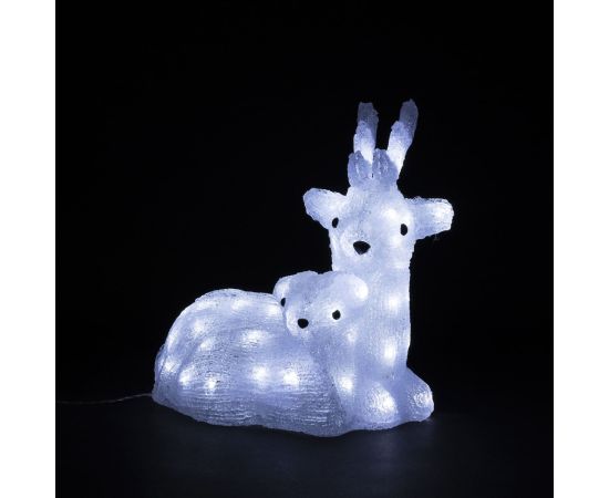 Светодиодный Олень с Олененком 34см Белый 24В, 60 LED, IP54