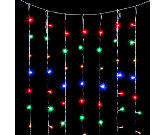 Гирлянда Занавес 2 x 2 м Разноцветный 220В, 400 LED, Провод Прозрачный ПВХ, IP20