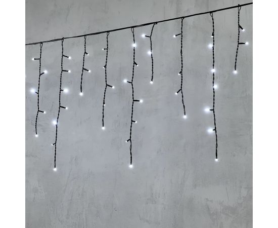 Гирлянда Бахрома 4,9 x 0,5 м Белая 220В, 240 LED, Провод Черный ПВХ, IP54