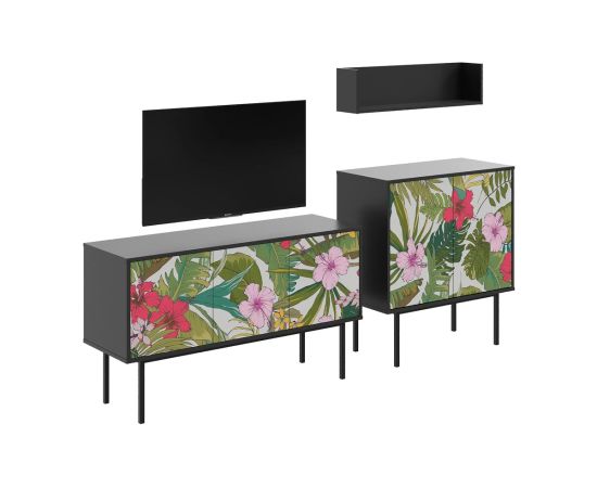 Композиция Boho Color 1 (с принтом, 208, Корпус - Черный, Фасад - принт tropics)