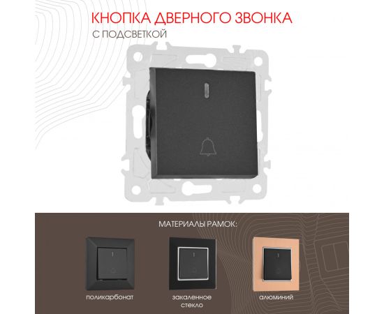 Кнопка дверного звонка с подсветкой 10A 250V Arte Milano