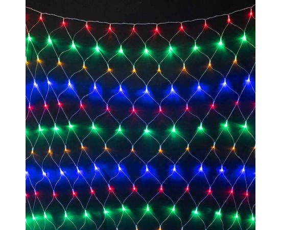 Светодиодная Сеть 2 x 3 м Разноцветная Модульная 220В, 384 LED, Провод Прозрачный ПВХ, IP54